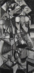 16. Cubism Inventive Space, charcoal on paper,  6' x 4'