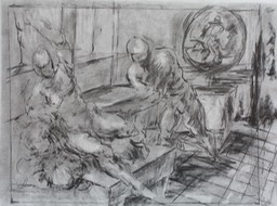 3.  Visual Analysis study Velazquez, charcoal on paper, 11" x 14"
