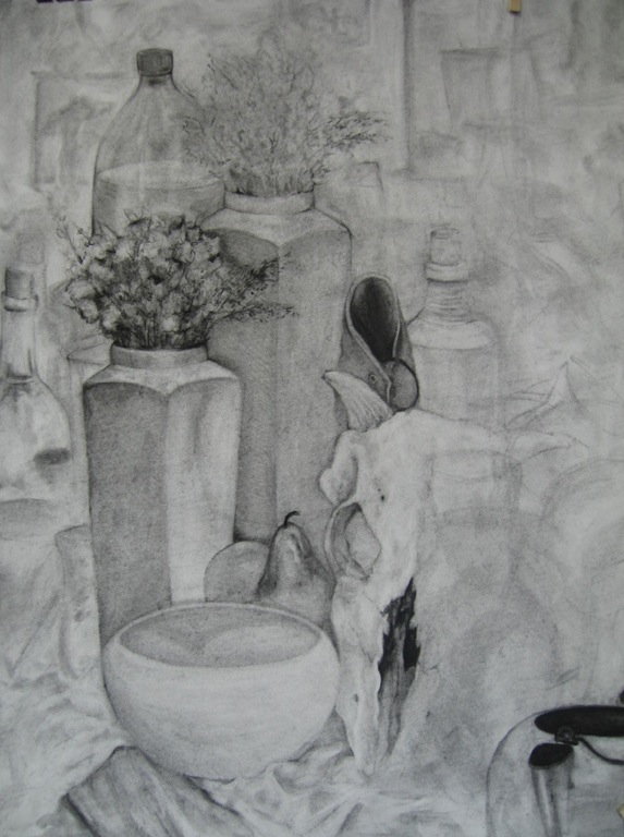 6. Same page drawing changing drawing as still life changes